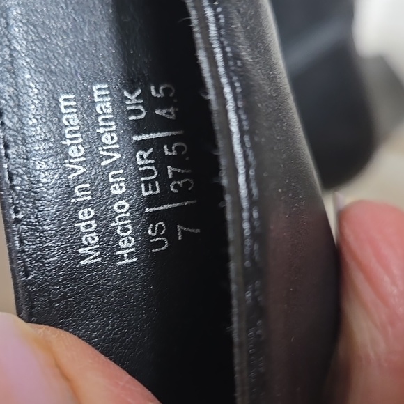 Aldo Midnight Black Leather Heeled Boots - Picture 7 of 8